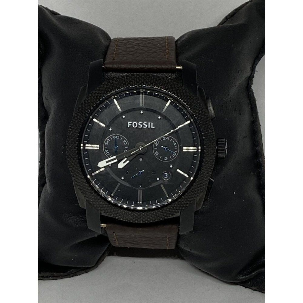 FossilโMachine FS4487 Men's Brown Leather Analog B
